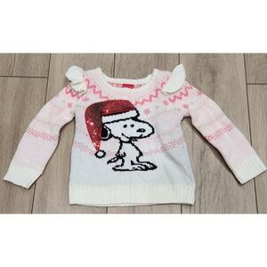Peanuts Snoopy In Santa Hat Knit Christmas Holiday Sweater Kids Toddler Size‎ 3T